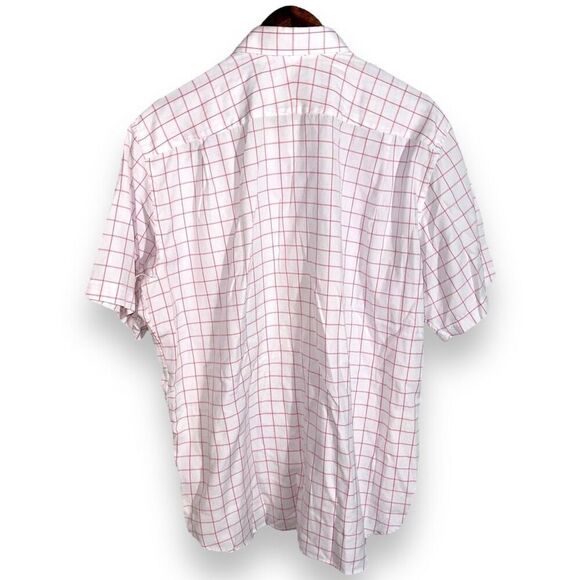 Seaward & Stearn White & Pink Check S/S Button Down Shirt XL - Picture 9 of 9